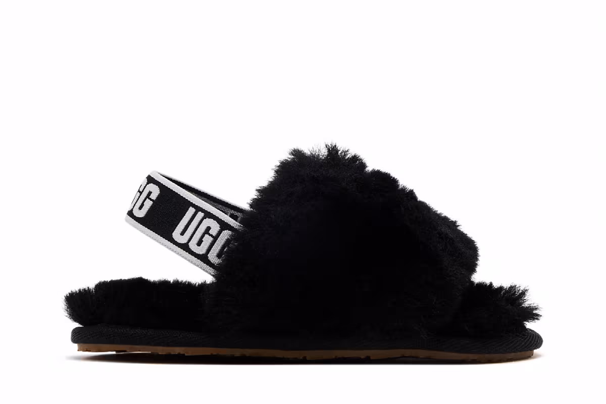 UGG Fluff Yeah Slide Toddler Black, view 2