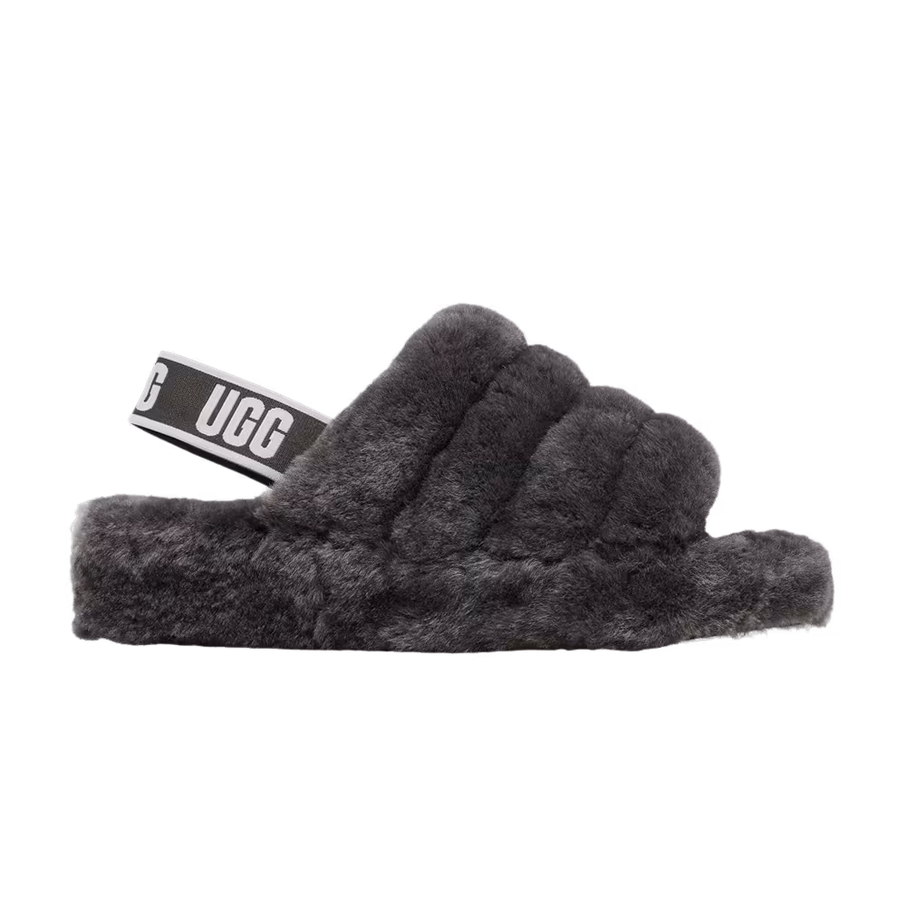 UGG Women's Fluff Yeah Slide Charcoal