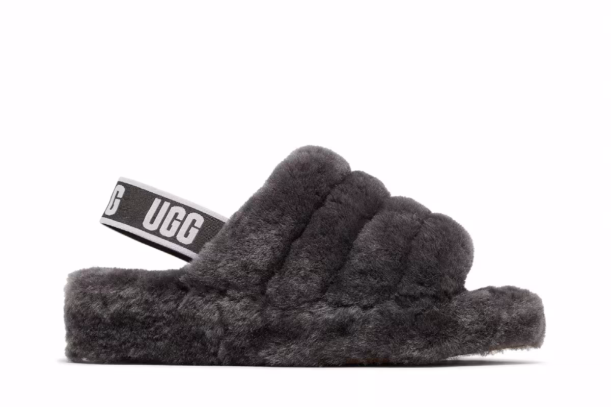 UGG Women's Fluff Yeah Slide Charcoal, view 2