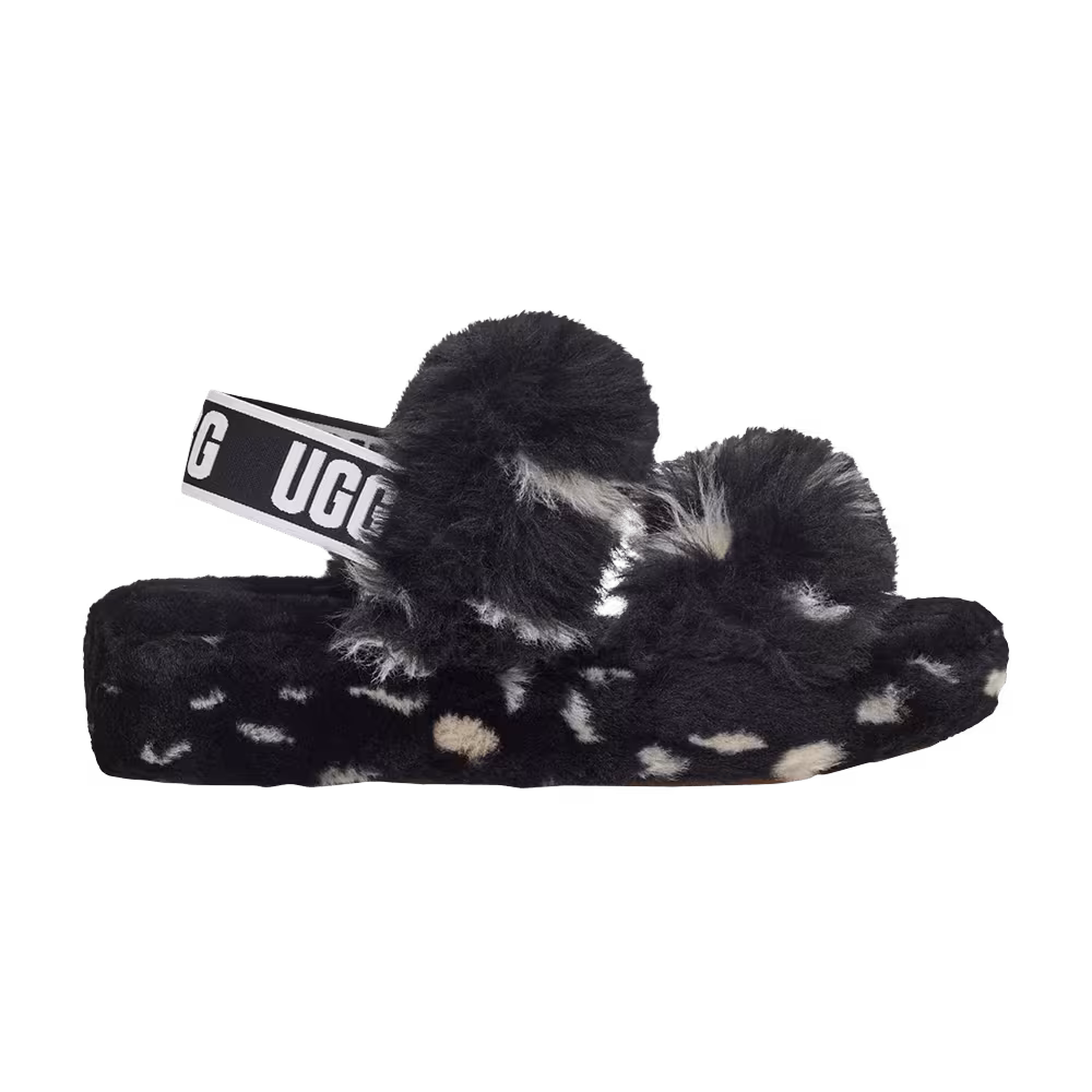 UGG Women's Oh Yeah Slide Black White Spots