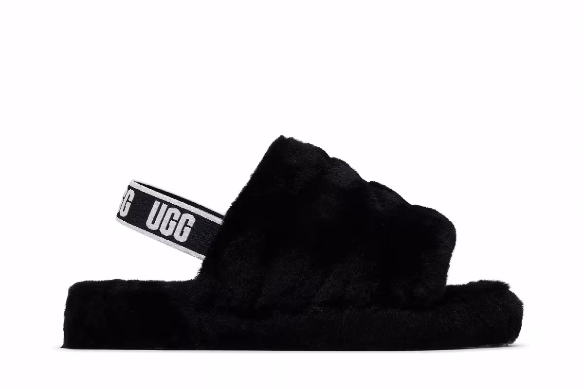 UGG Fluff Yeah Slide Kids Black, view 2