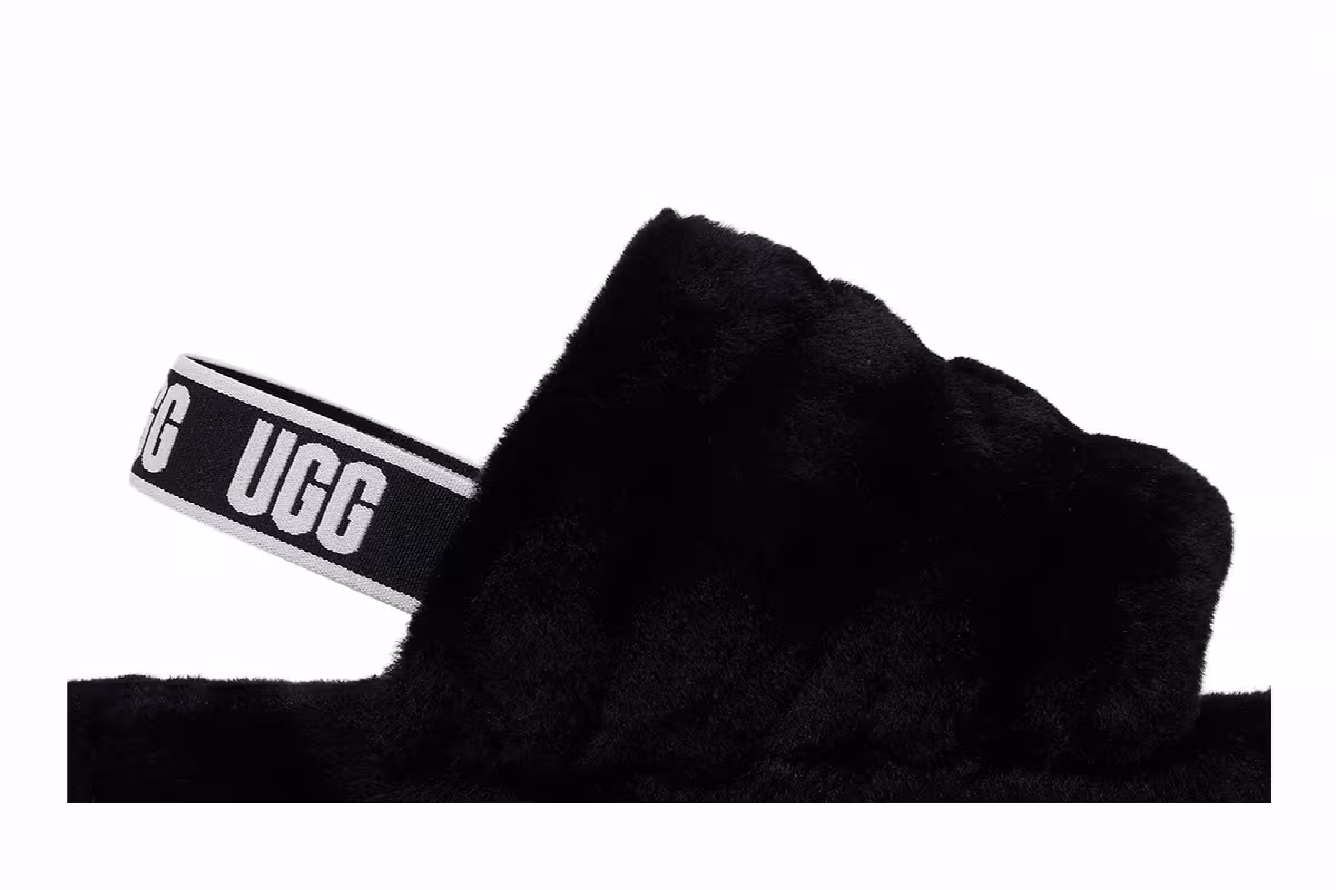 UGG Fluff Yeah Slide Kids Black, view 3