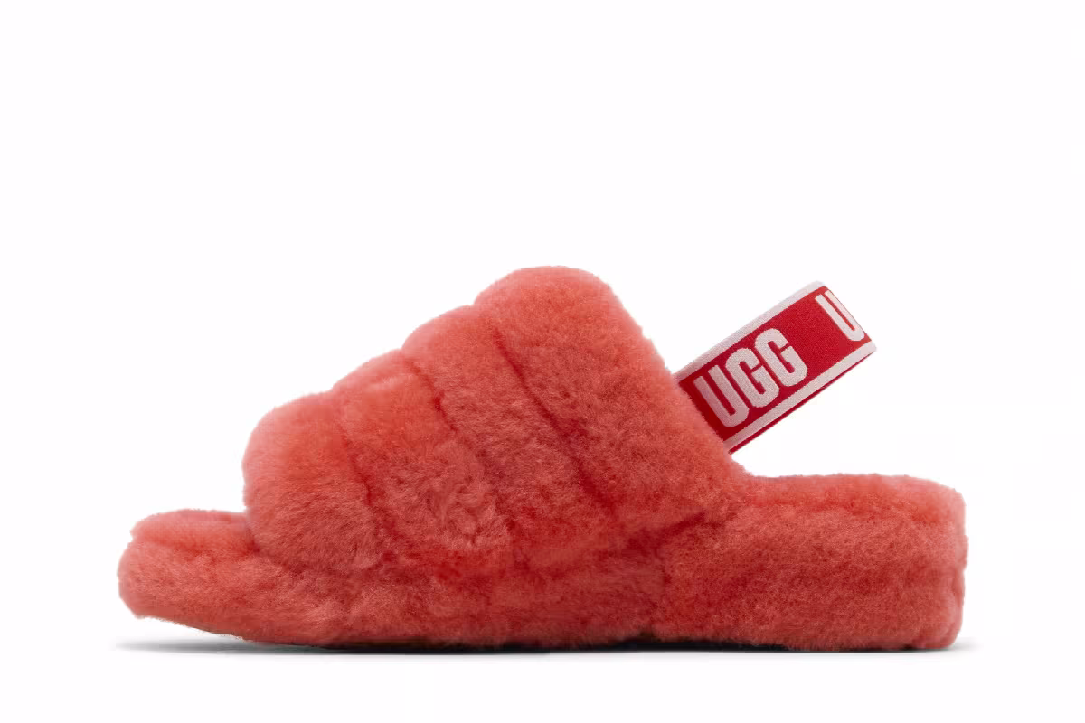 UGG Women's Fluff Yeah Slide Red Currant, view 4