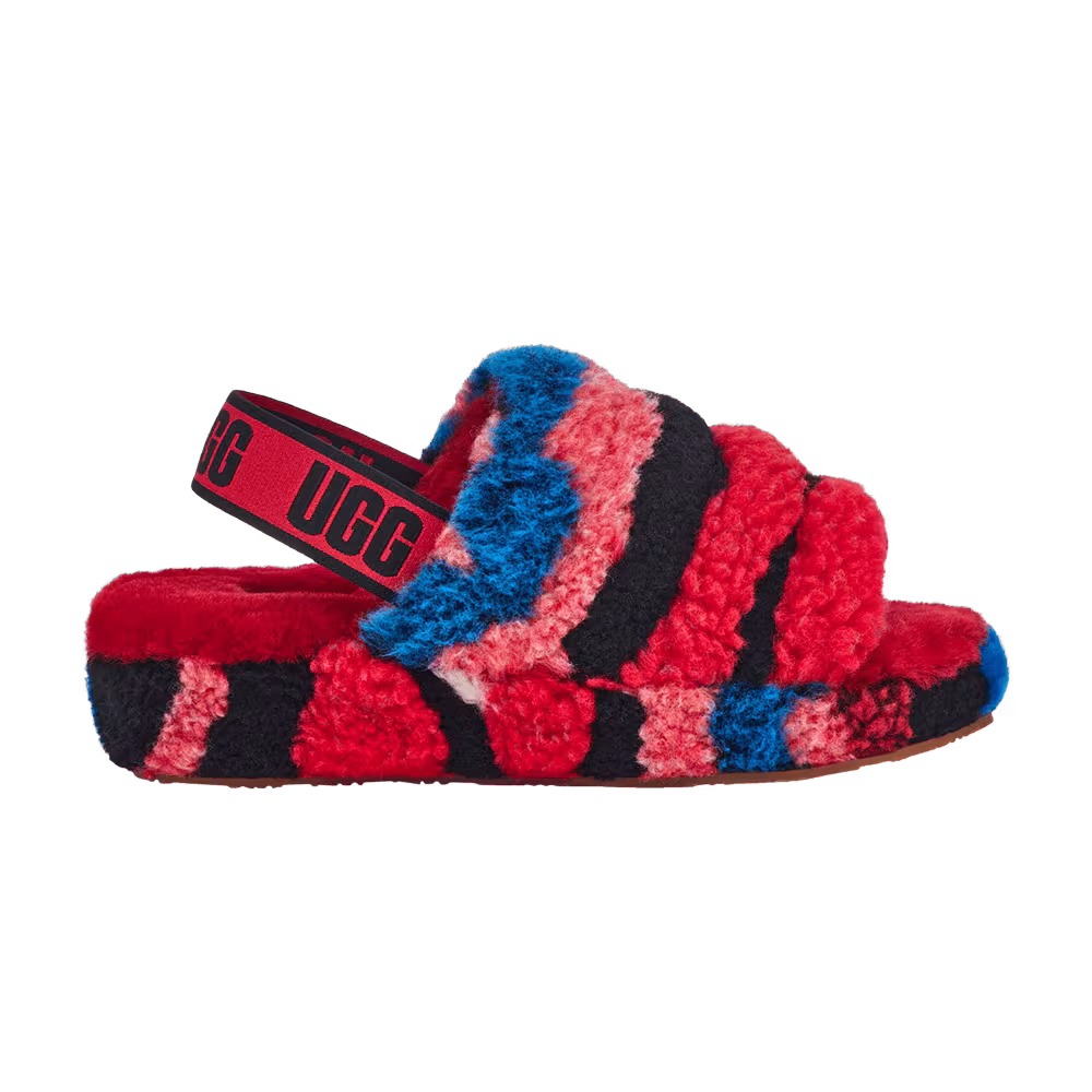 UGG Women's Fluff Yeah Slide Cali Collage - Red