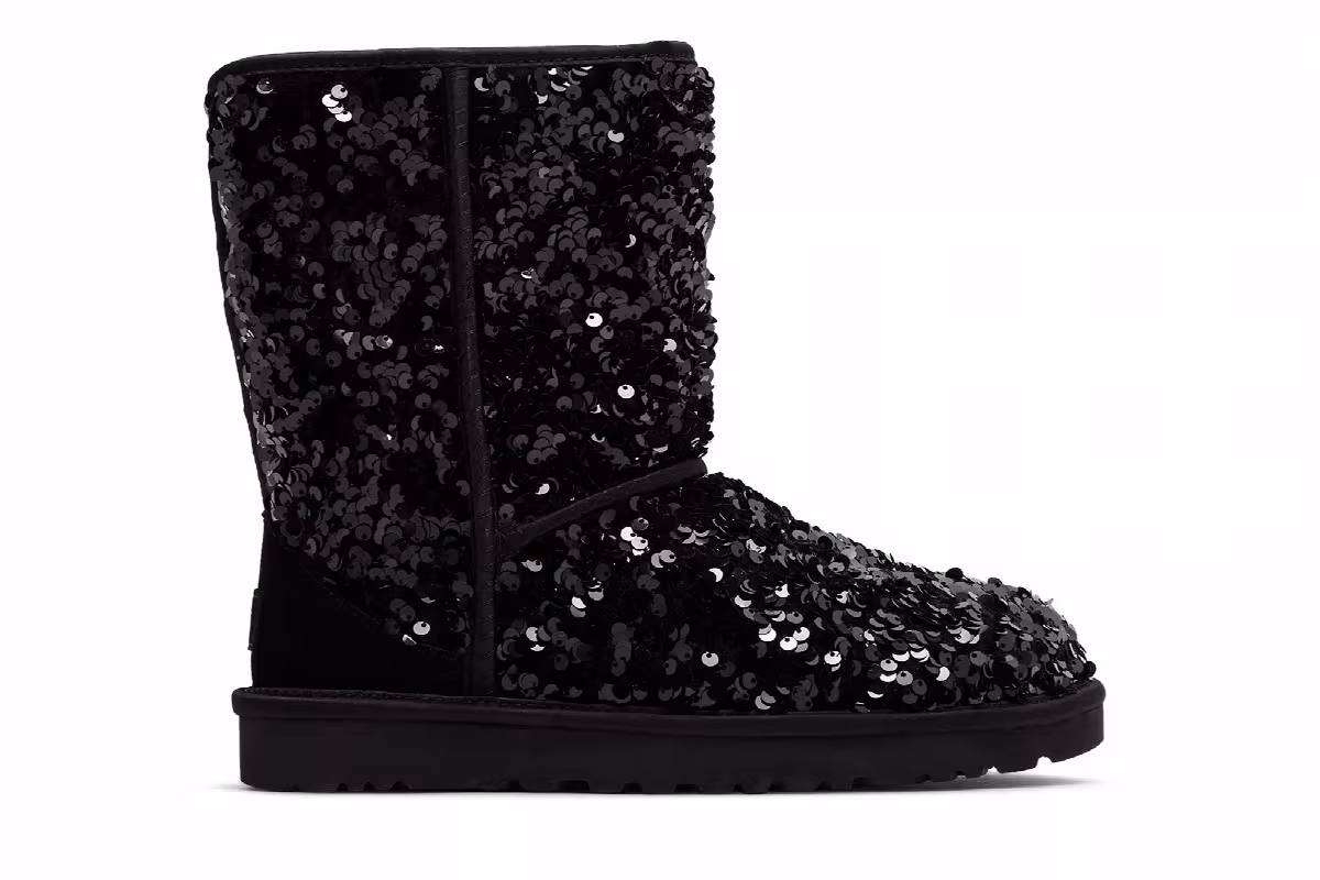 UGG Women's Classic Short Chunky Sequin - Black, view 2