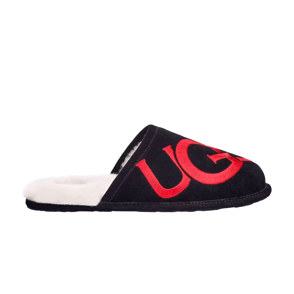 UGG Scuff Slipper Logo - Black Red