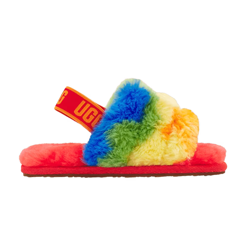 UGG Fluff Yeah Slide Toddler Cali Collage - Rainbow Stripes