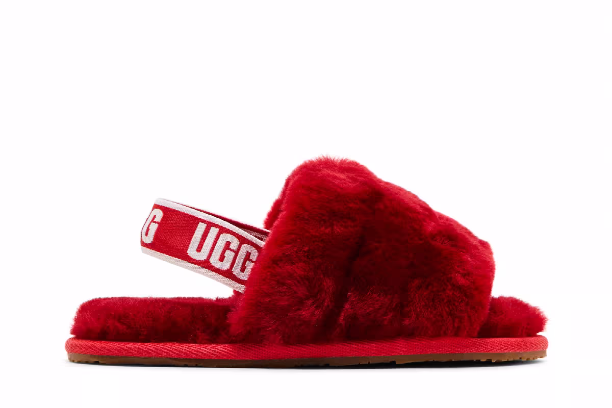UGG Fluff Yeah Slide Toddler Ribbon Red, view 2
