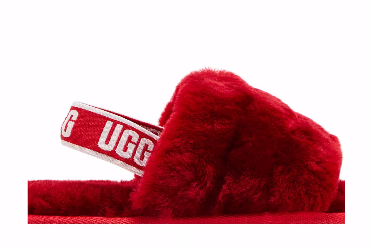UGG Fluff Yeah Slide Toddler Ribbon Red, view 3