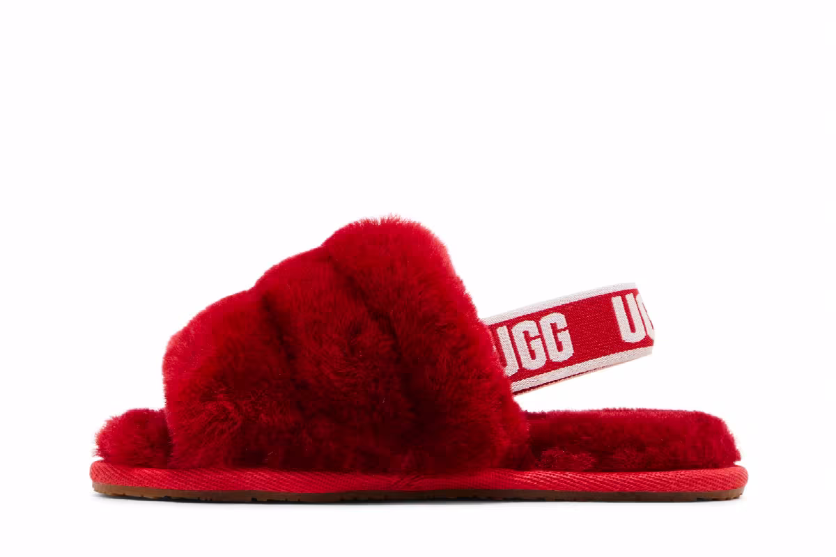 UGG Fluff Yeah Slide Toddler Ribbon Red, view 4