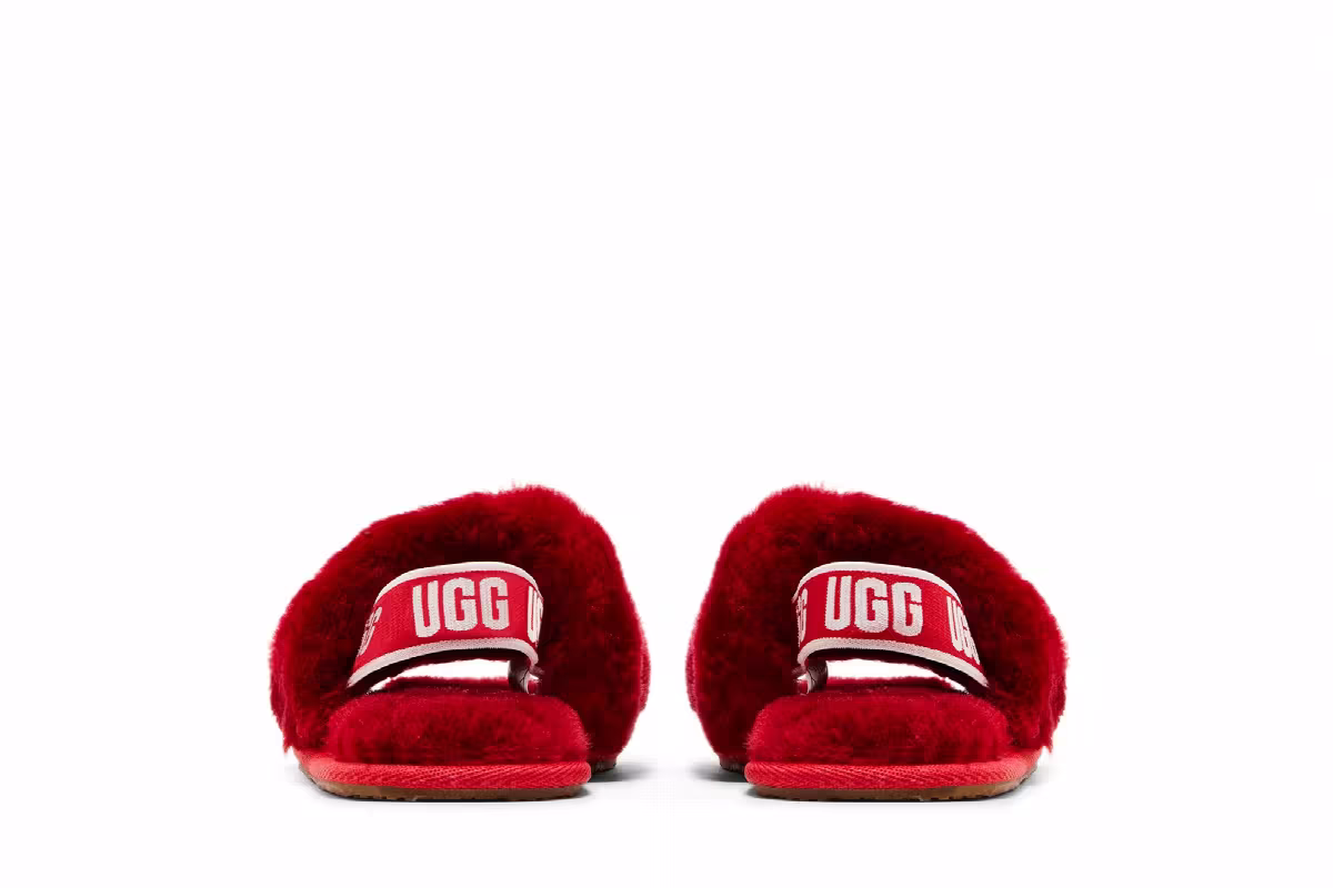 UGG Fluff Yeah Slide Toddler Ribbon Red, view 7