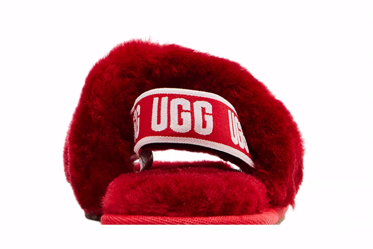 UGG Fluff Yeah Slide Toddler Ribbon Red, view 8