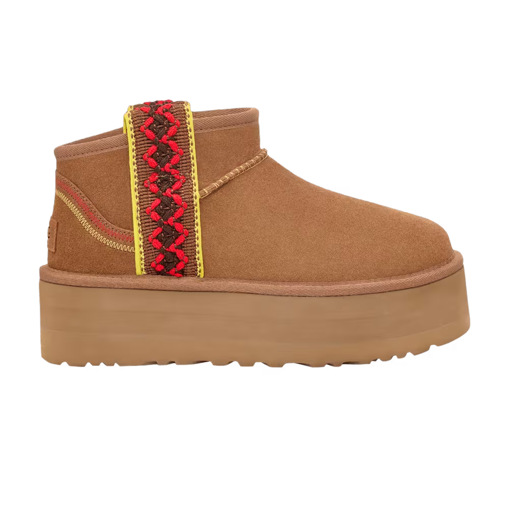 UGG Women's Classic Ultra Mini Platform Braid - Chestnut
