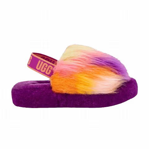 UGG Fluff Yeah Slide Kids 'Tie Dye - Berrylicious'