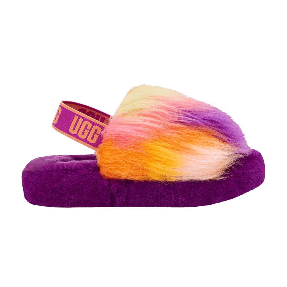 UGG Fluff Yeah Slide Kids Tie Dye - Berrylicious