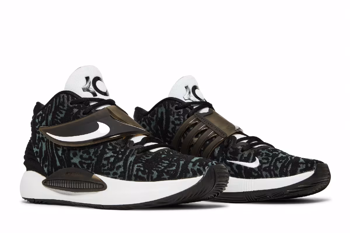 Nike KD 14 TB Black White, view 9