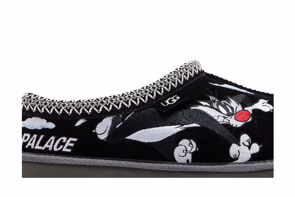 Palace x Looney Tunes x UGG Tasman Slipper Black, view 3