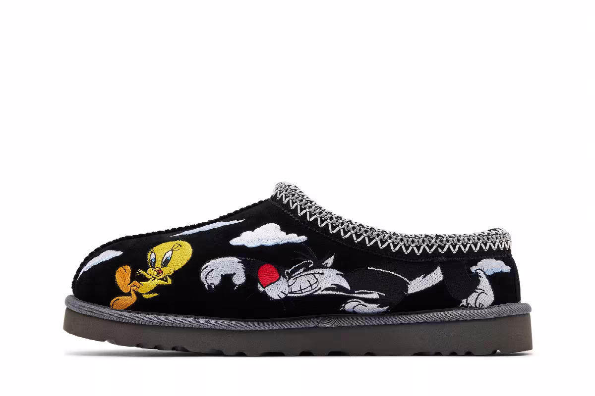 Palace x Looney Tunes x UGG Tasman Slipper Black, view 4