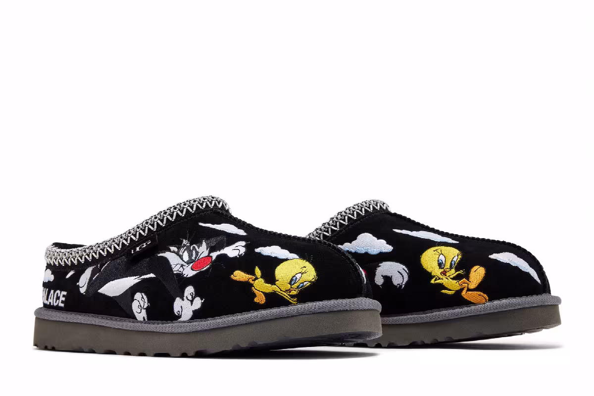 Palace x Looney Tunes x UGG Tasman Slipper Black, view 9