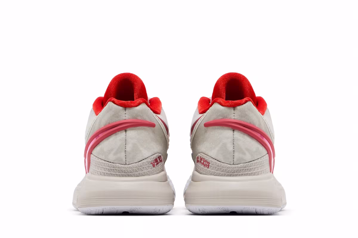 Nike Kyrie 8 Light Bone Picante Red, view 7