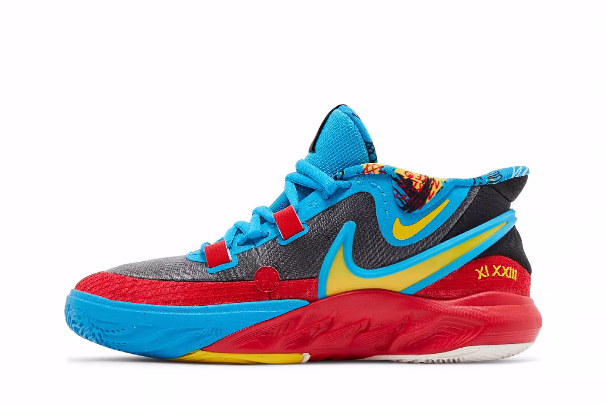 Nike Kyrie 8 GO SE GS Black Blue Tour Yellow, view 4