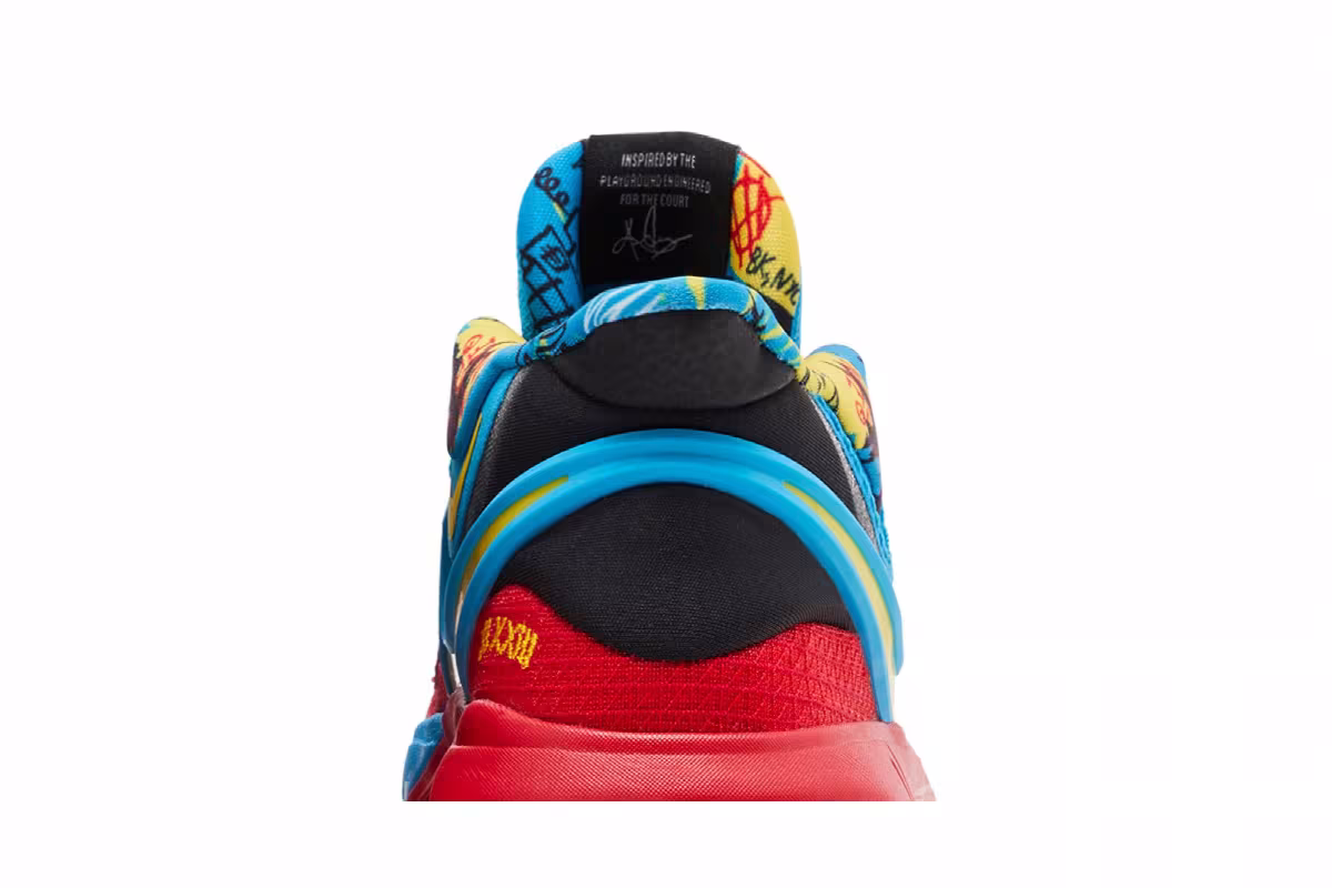 Nike Kyrie 8 GO SE GS Black Blue Tour Yellow, view 8