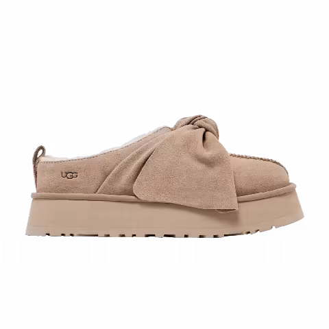UGG Wmns Platform Slip-On Bow Slipper 'Sand'