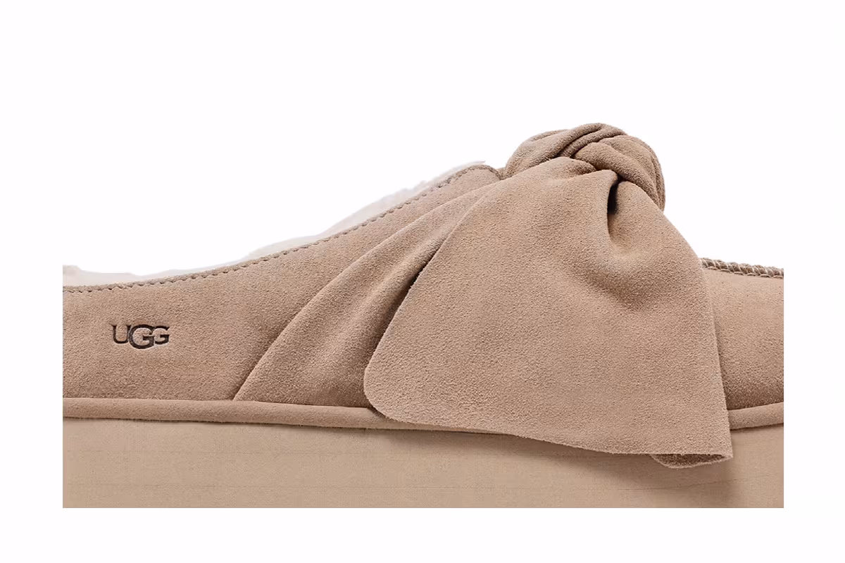 UGG Women's Platform Slip-On Bow Slipper Sand, view 3