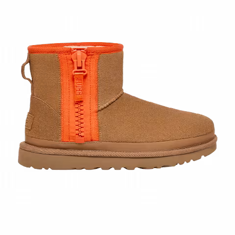 UGG Wmns Classic Mini Zipper Tape Logo 'Chestnut'