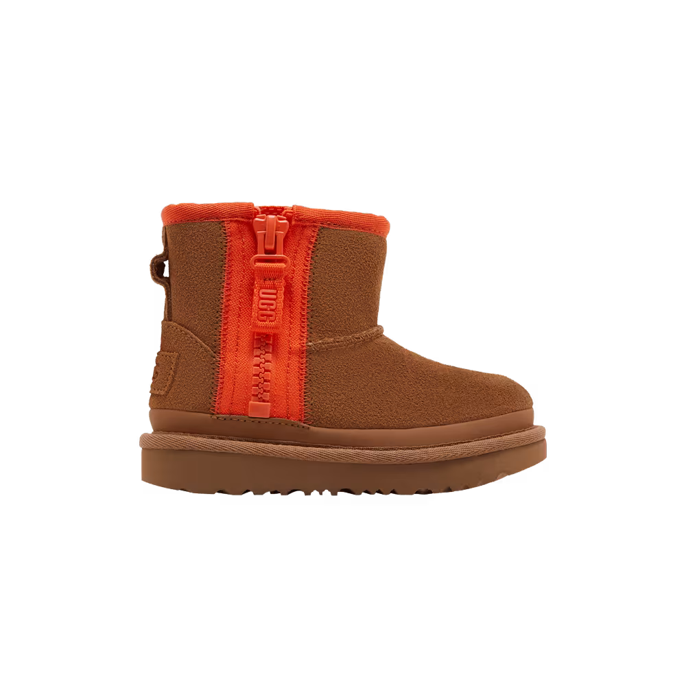 UGG Classic Mini Zipper Tape Logo Boot Toddler Chestnut