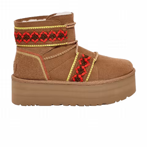 UGG Wmns Classic Mini II Platform 'Braid - Chestnut'