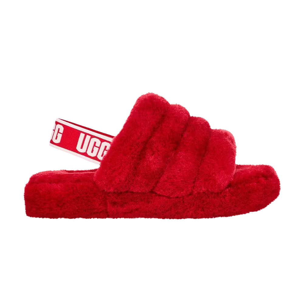 UGG Fluff Yeah Slide Kids Ribbon Red