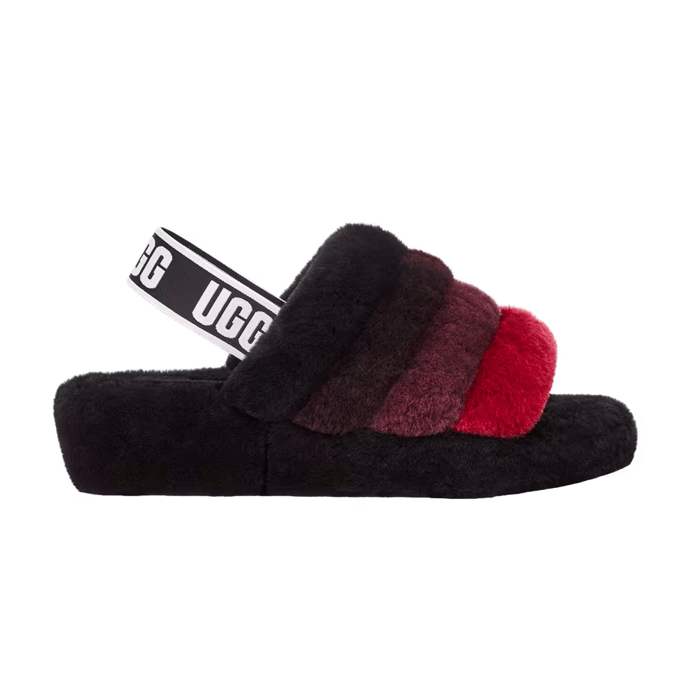 UGG Women's Fluff Yeah Slide Black Red Gradient