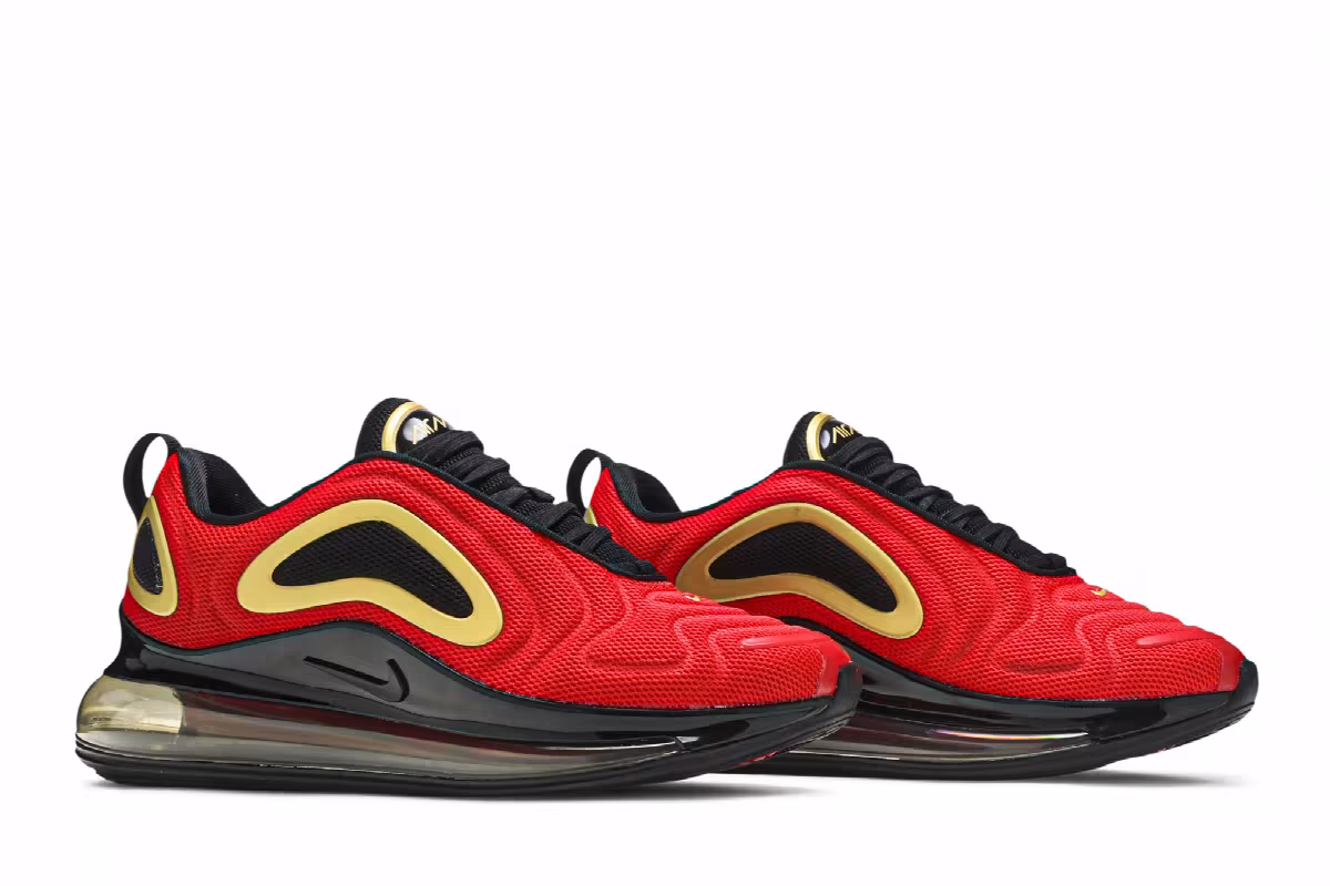 Nike Women's Air Max 720 Red Gold, view 9