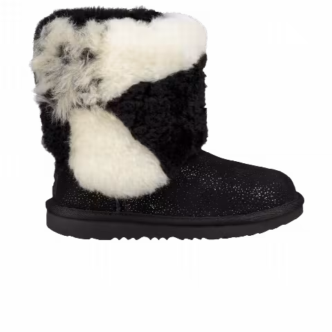 UGG Classic Short Patchwork Fluff Boot Kids 'Black'