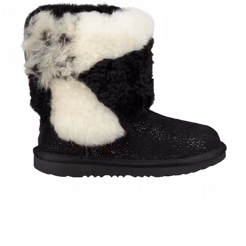 UGG Classic Short Patchwork Fluff Boot Toddler 'Black'
