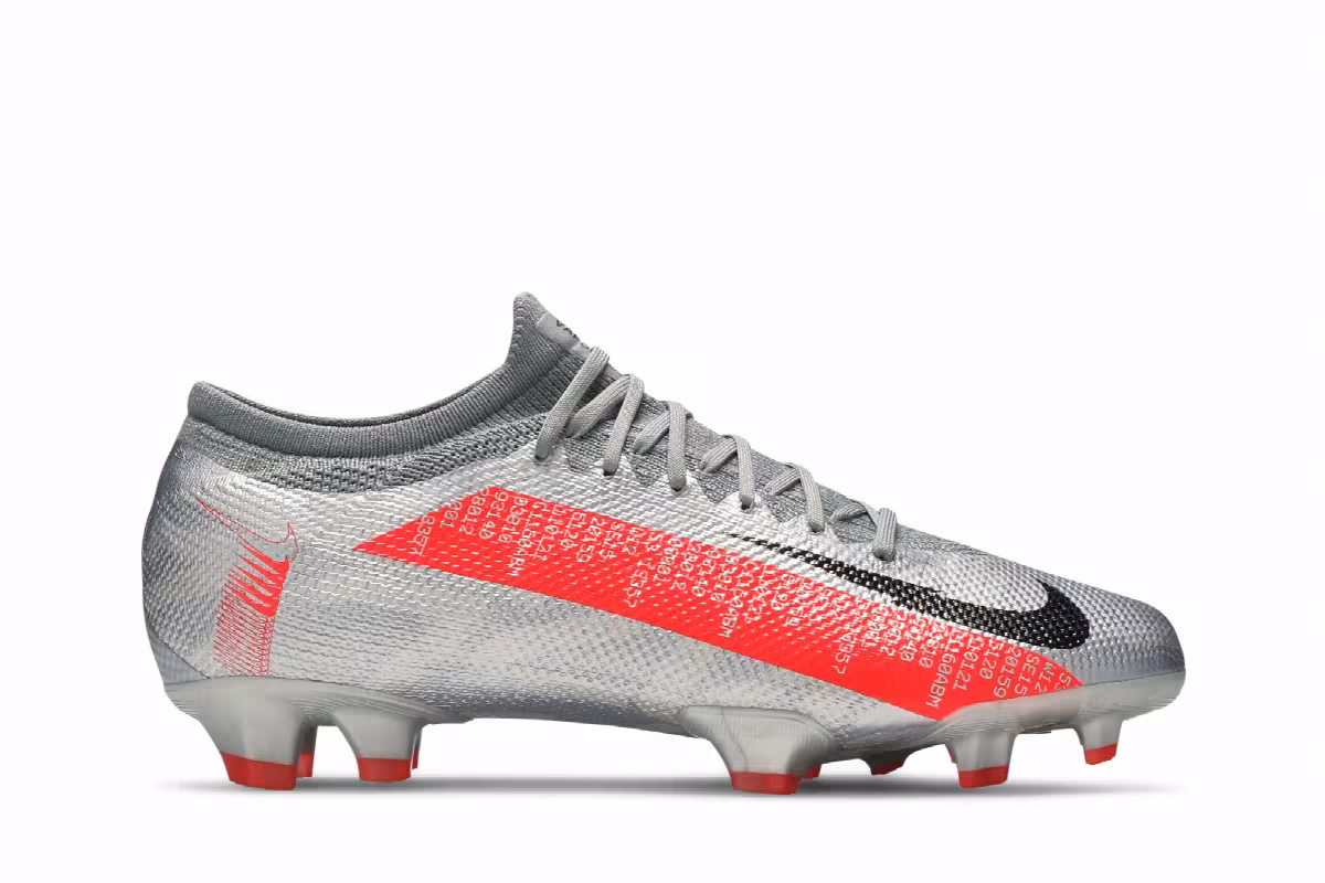 Nike Mercurial Vapor 13 Pro FG Metallic Grey Crimson, view 2