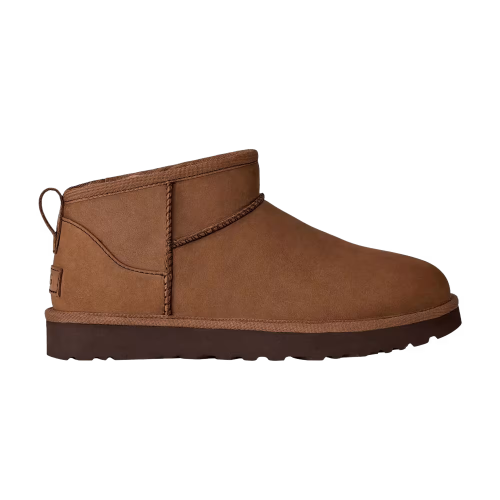 UGG Women's Classic Ultra Mini Nubuck Dark Chestnut