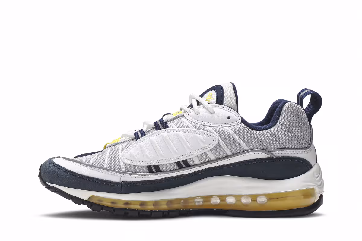 Nike Air Max 98 Yellow White Navy, view 4
