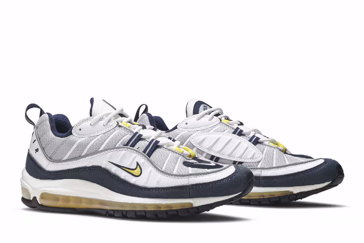 Nike Air Max 98 Yellow White Navy, view 9