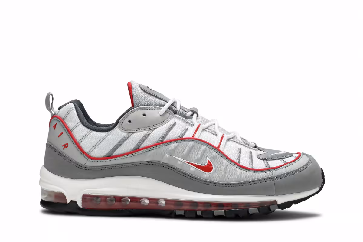 Nike Air Max 98 Particle Grey Red, view 2