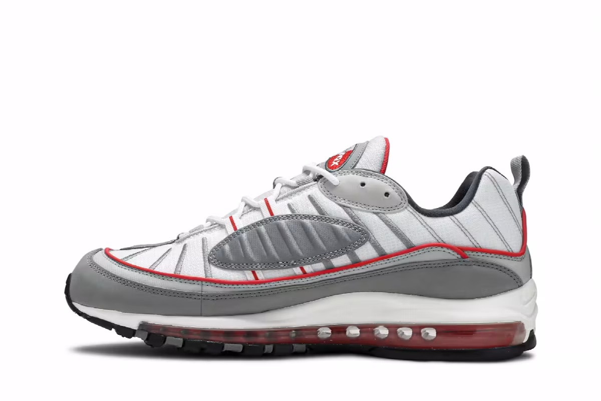 Nike Air Max 98 Particle Grey Red, view 4
