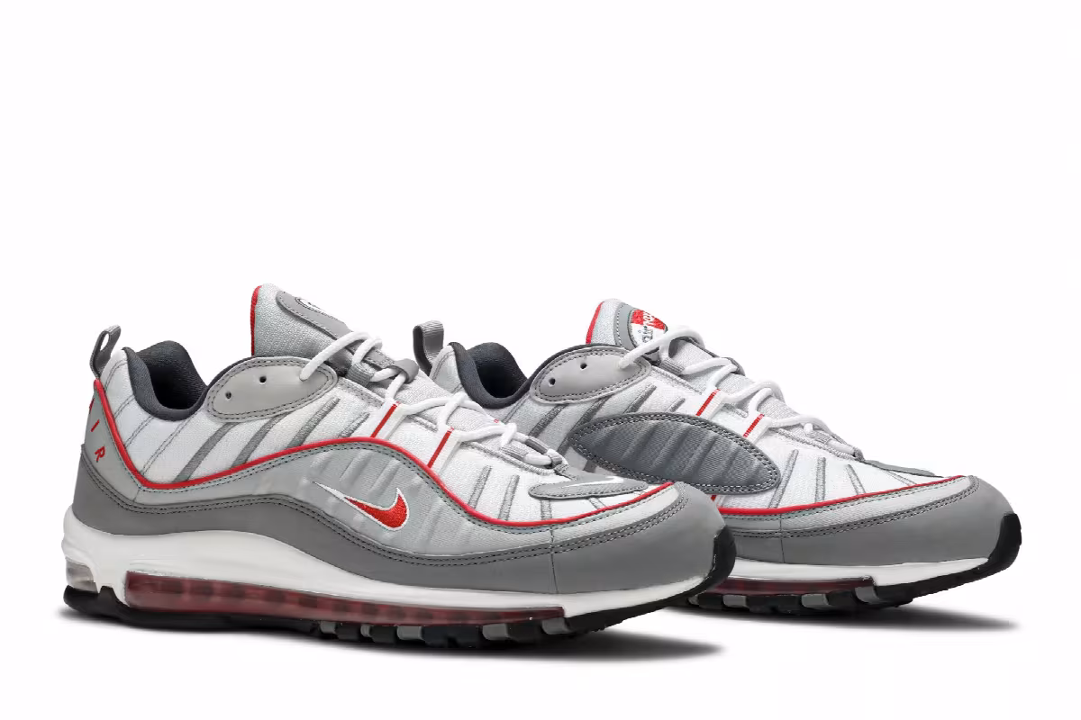 Nike Air Max 98 Particle Grey Red, view 9