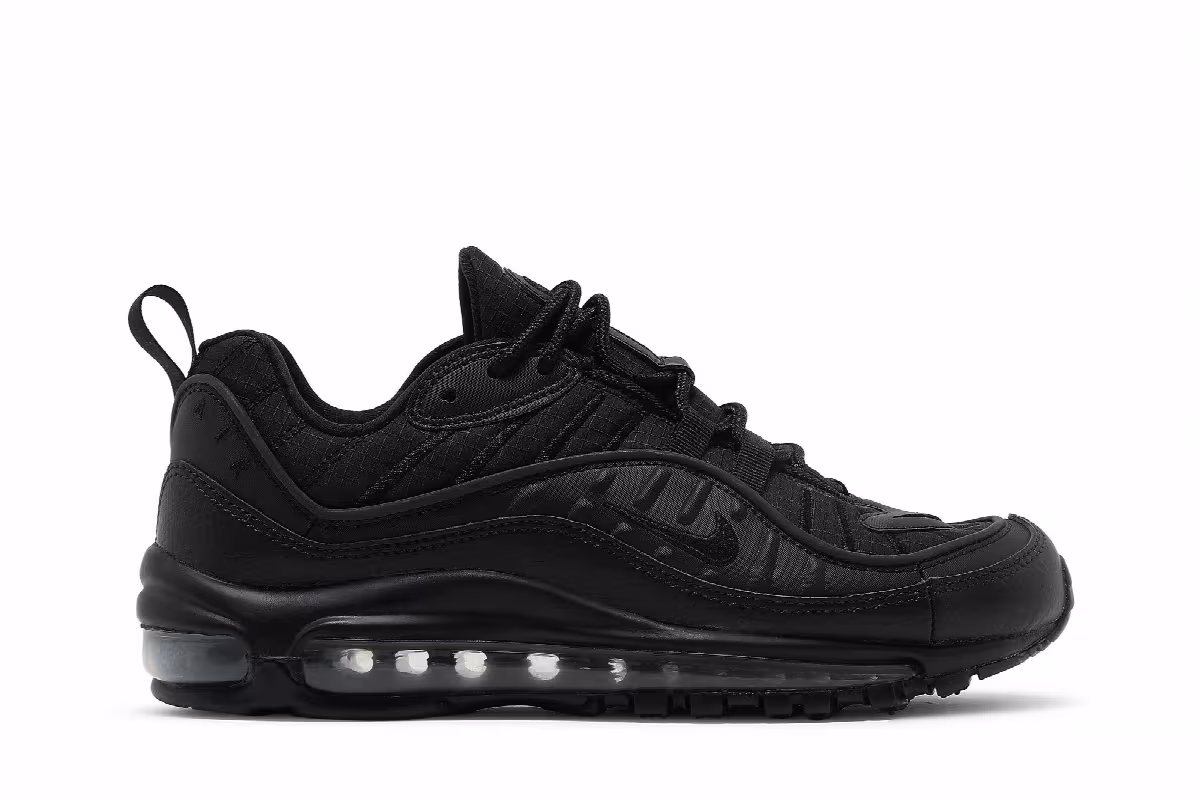 Nike Air Max 98 GS Triple Black, view 2