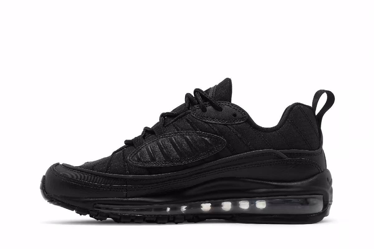 Nike Air Max 98 GS Triple Black, view 4