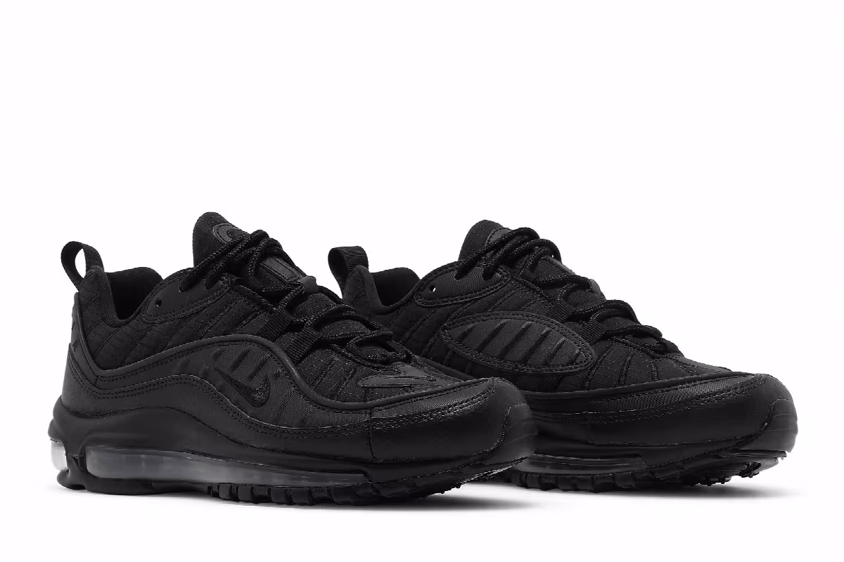 Nike Air Max 98 GS Triple Black, view 9