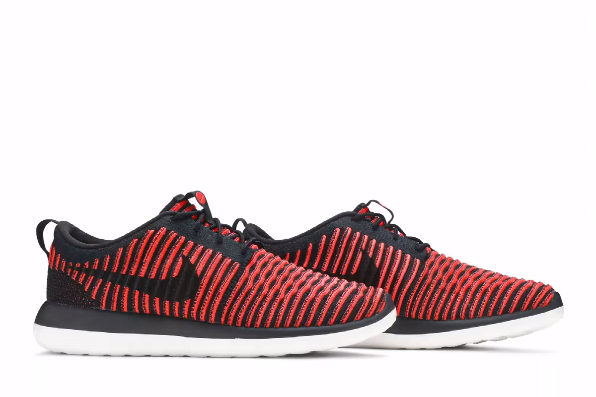 Nike Roshe Two Flyknit Black Bright Crimson, view 9