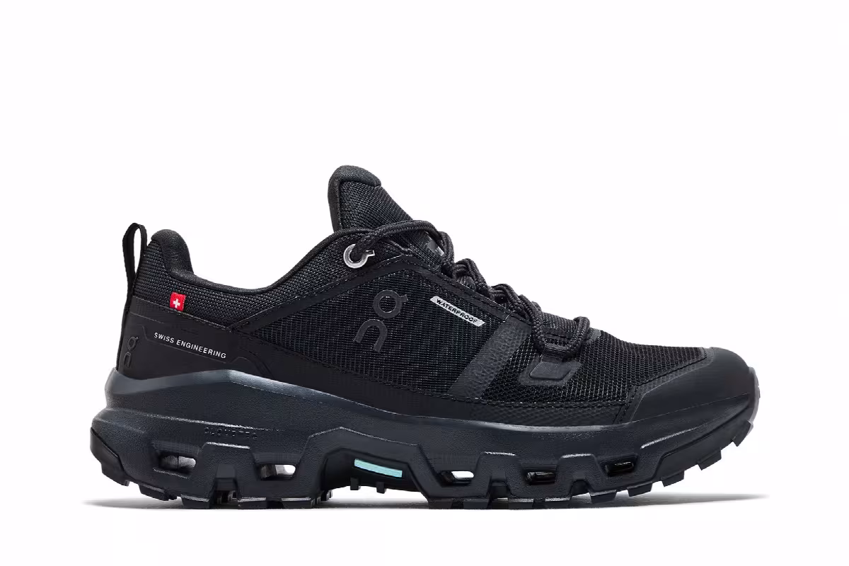 ON Women's Cloudrock Low Waterproof Triple Black, view 2