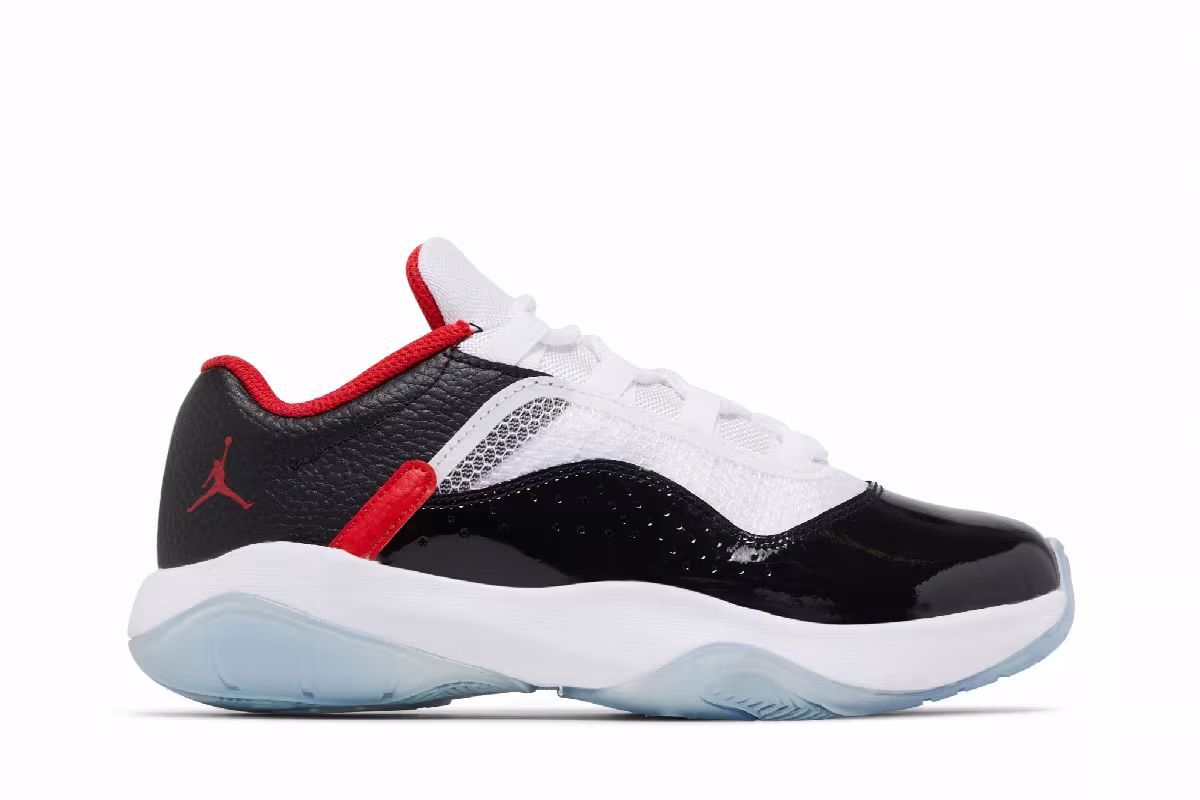 Air Jordan 11 CMFT Low GS White Black University Red, view 2