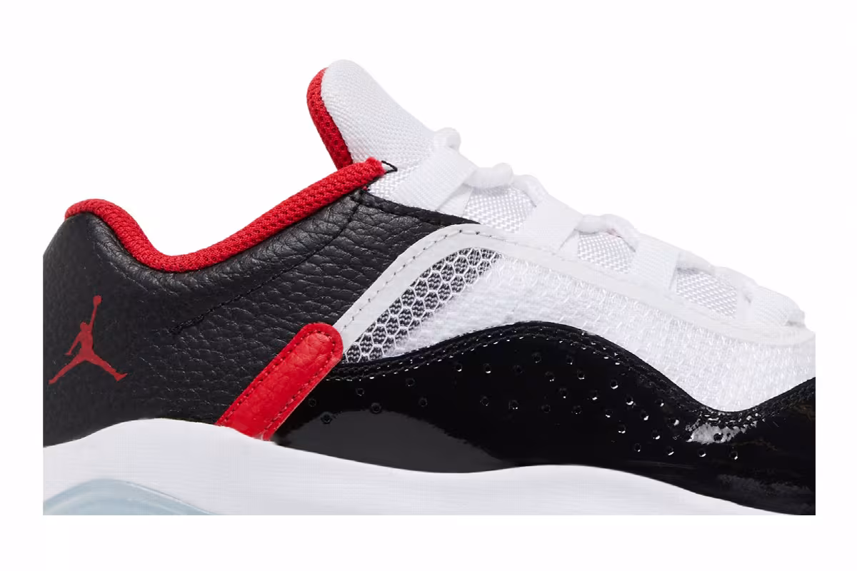 Air Jordan 11 CMFT Low GS White Black University Red, view 3